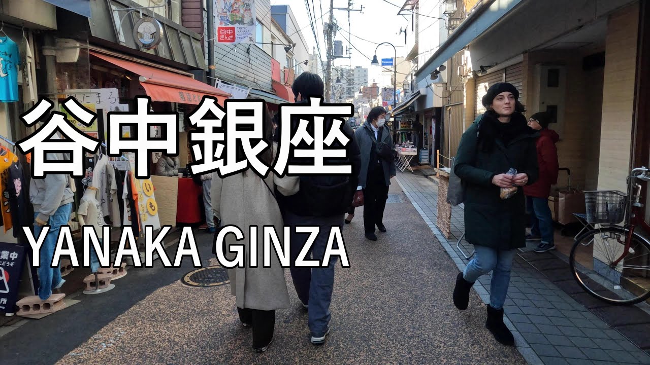 【Street Walking】"ネコの街"で有名な谷中の商店街、谷中銀座を散歩 Walking in Yanaka Ginza of Tokyo, famous shopping street