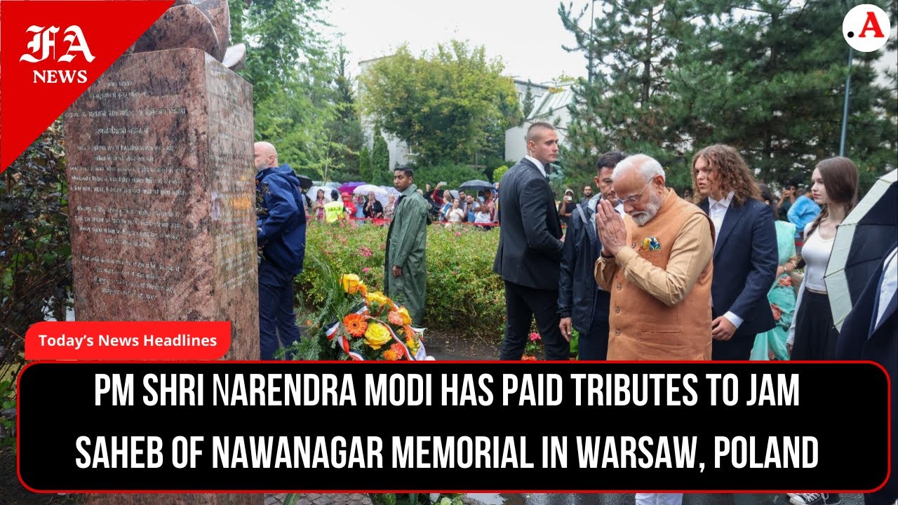 PM Modi pays homage at three memorials, including 'Good Maharaja Square' | Warsaw | Poland