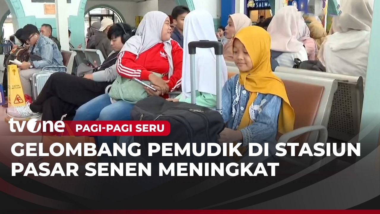 Kepadatan Penumpang KA di Stasiun Pasar Senen Sudah Terjadi Sejak Subuh | Pagi-Pagi Seru tvOne