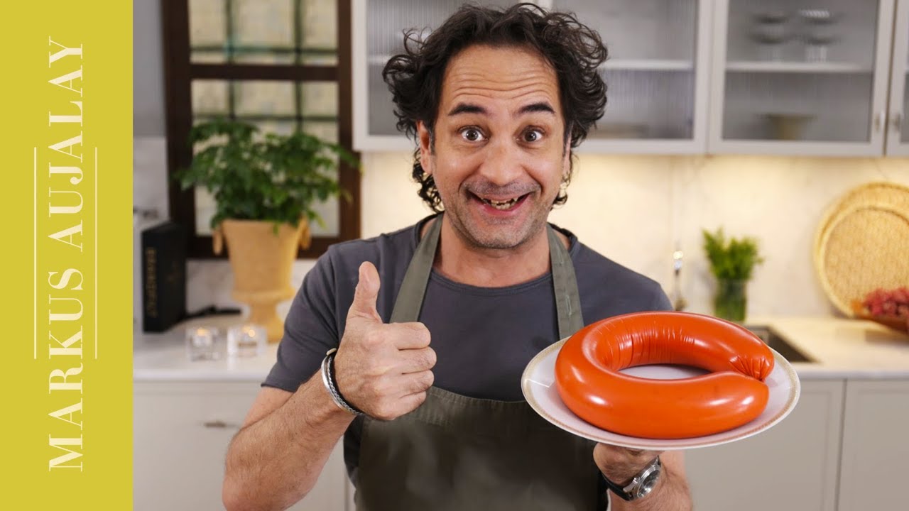 Ugnsgratinerad falukorv med senap, lök och äpple | Markus Aujalay