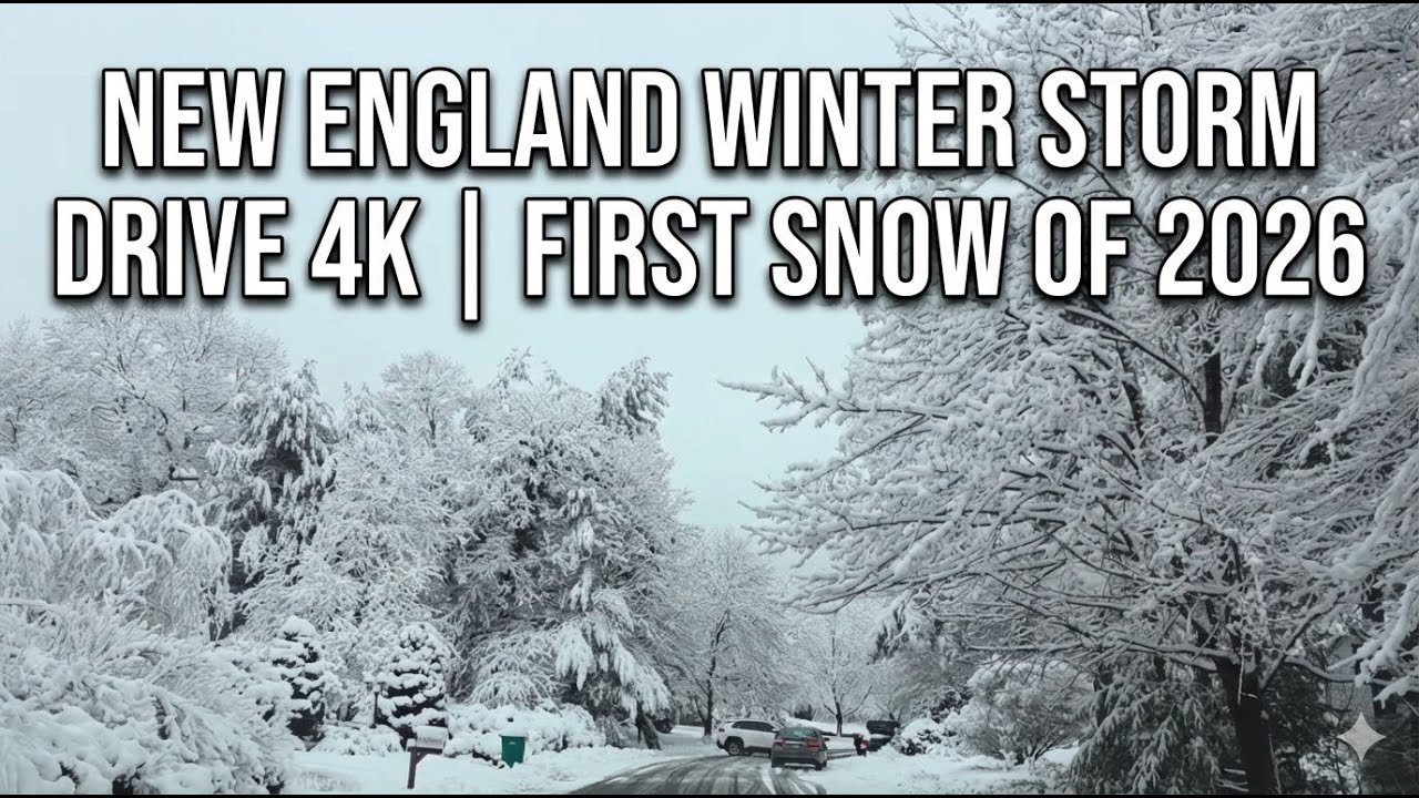 New England Winter Storm Drive 4K | First Snow of 2026