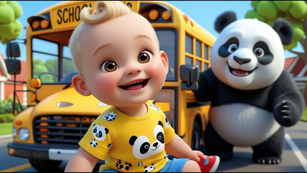 Panda Rides the School Bus | Fun Kids Song | Playful School Adventure Rhyme