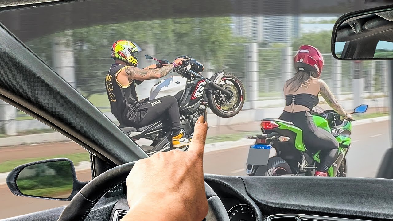 PEGUEI O LÉO E A NATY ESCONDIDO NO ROLÊ DE MOTO E NO FINAL DEU NISSO