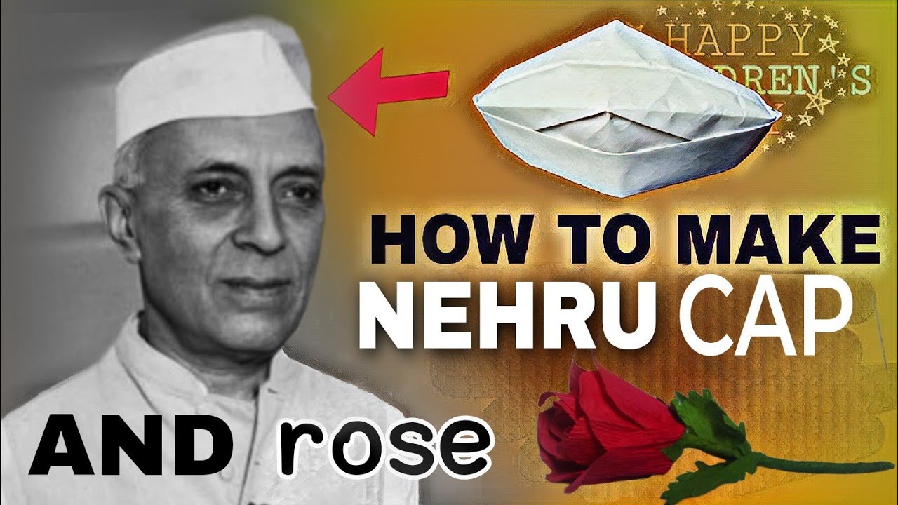 Nehru topi | Gandhi cap | rose flower making | childrens day craft ideas