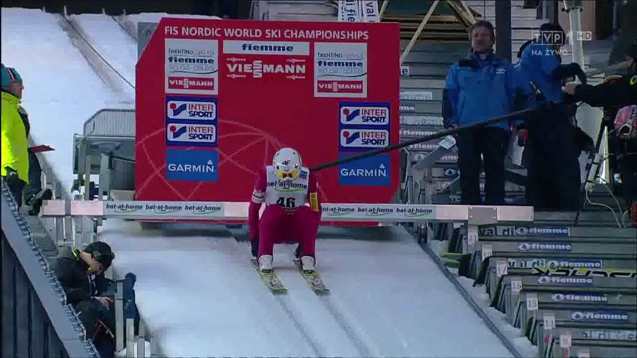 MŚ Val di Fiemme -- HS134: skok Stocha (131,5 m) I seria [Złoty Medal Kamila Stocha] 28.02.2013
