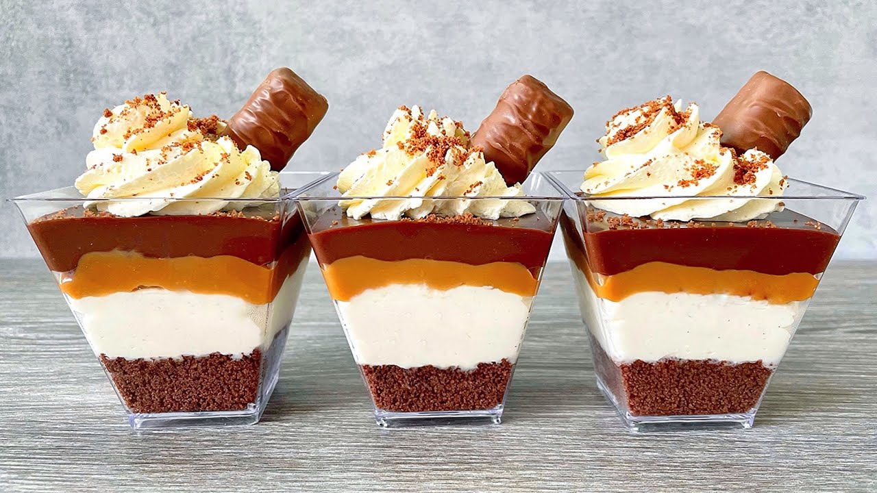 Десертные чашки Twix - Десерт без выпечки. Очень Легко и Вкусно!