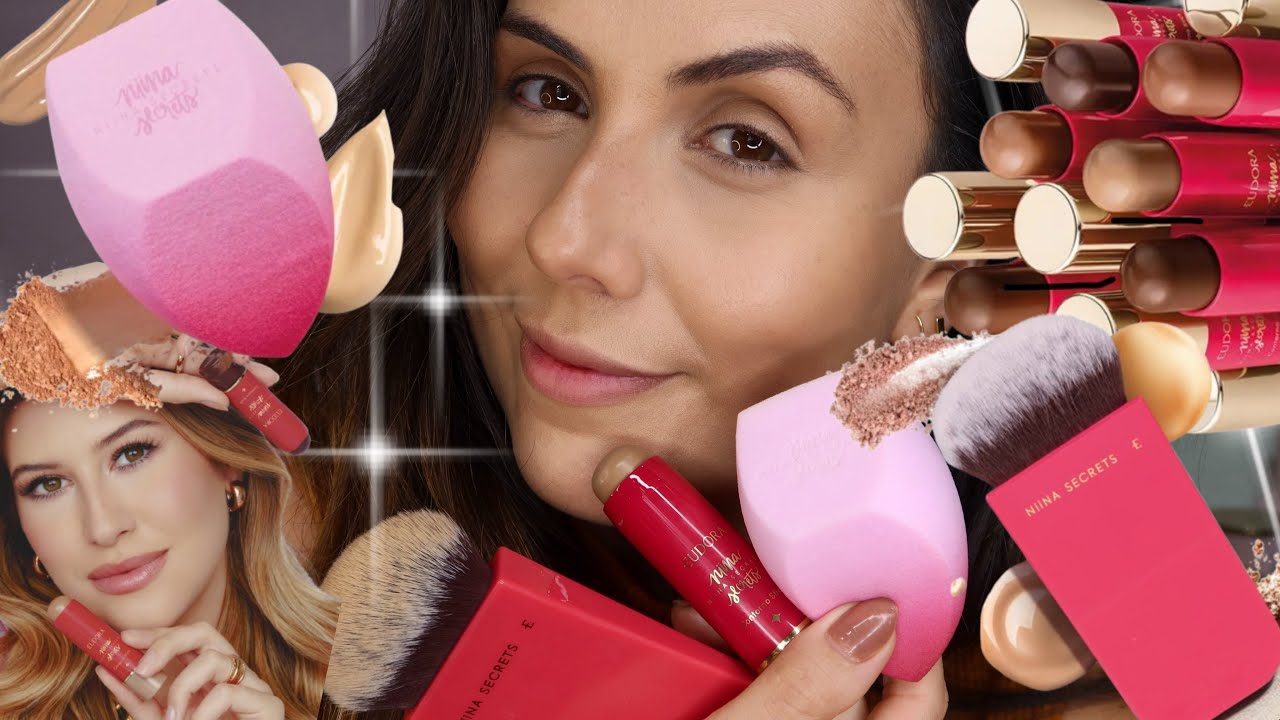 TESTANDO LANÇAMENTOS LINHA NIINA SECRETS: CONTORNOS, PINCEL, ESPONJA, NOVA COR DE BLUSH