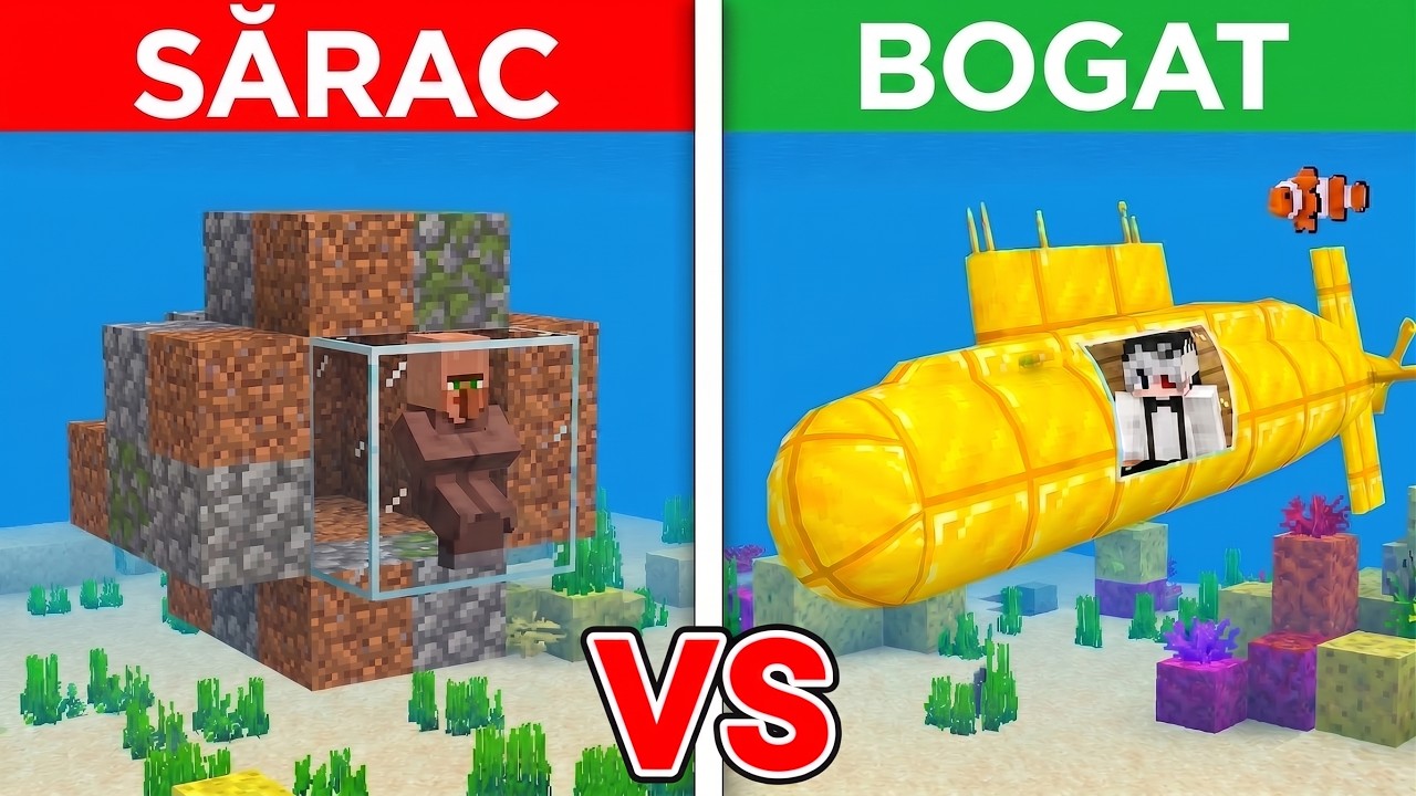 SARAC vs BOGAT: Supravietuire pe Submarin in Minecraft