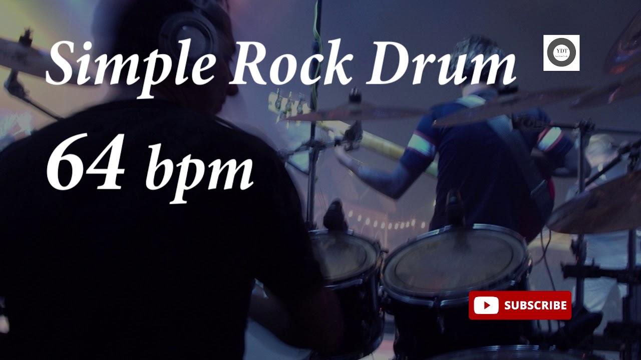 Simple Rock Drum Groove - 64 bpm - HQ