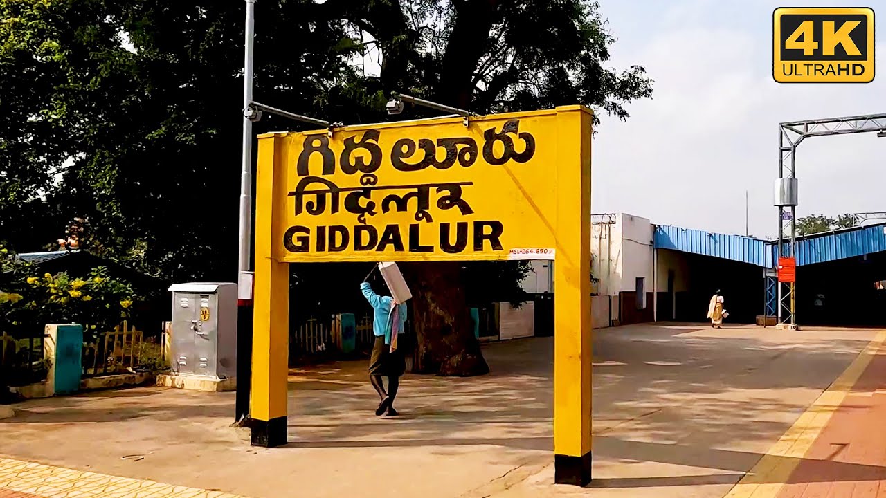 GID, Giddalur Railway Station From Train, Video in  4K Ultra HD