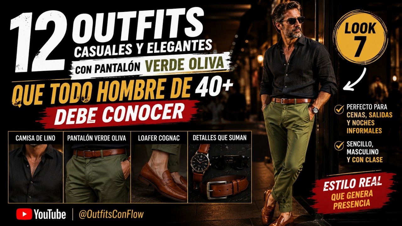 12 OUTFITS con PANTAL&Oacute;N VERDE OLIVA que hacen ver ELEGANTE a TODO HOMBRE 40+