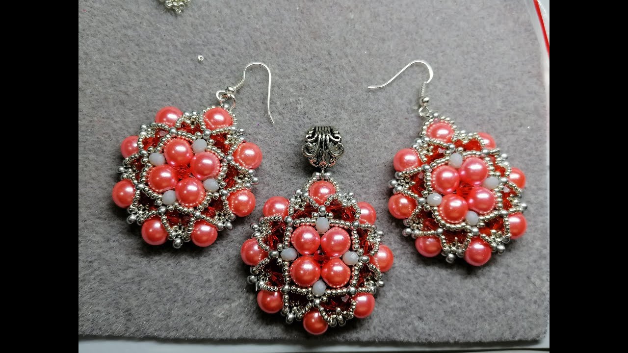 Tutorial  Orecchini e Ciondolo TICHE #8 perle 8mm bicono4mm cipollotti 4x3