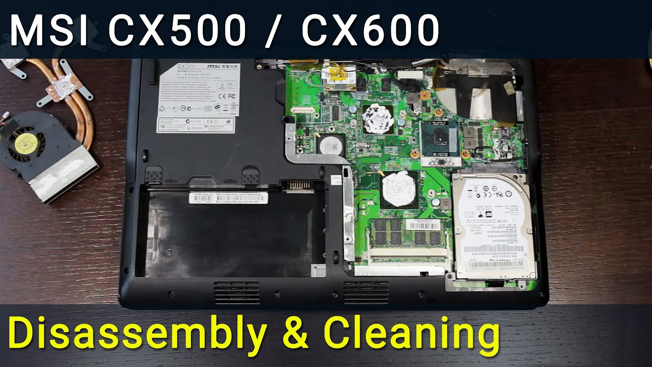 MSI CX500 Разборка, чистка вентилятора от пыли и замена термопасты