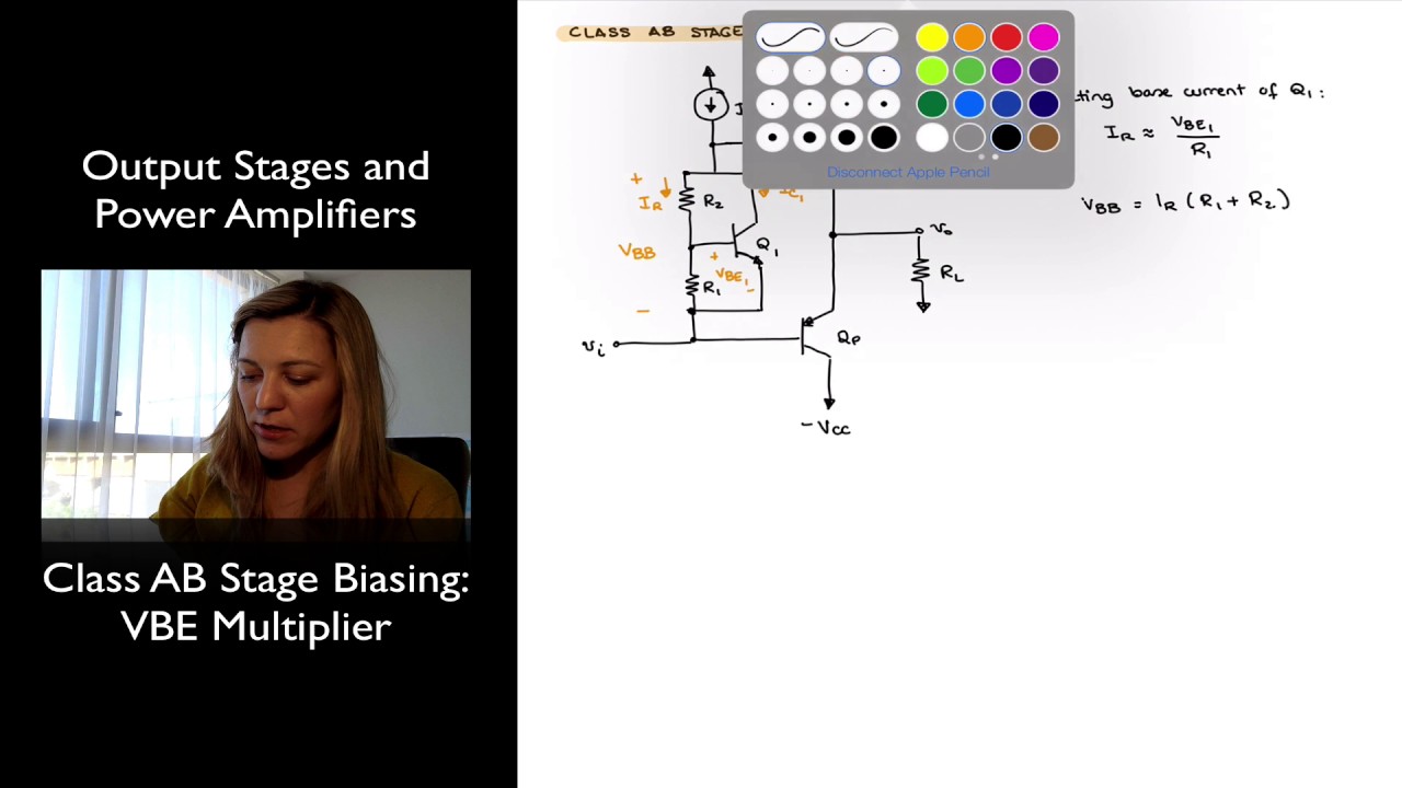 Class AB Output Stage: Biasing Using a VBE Multiplier
