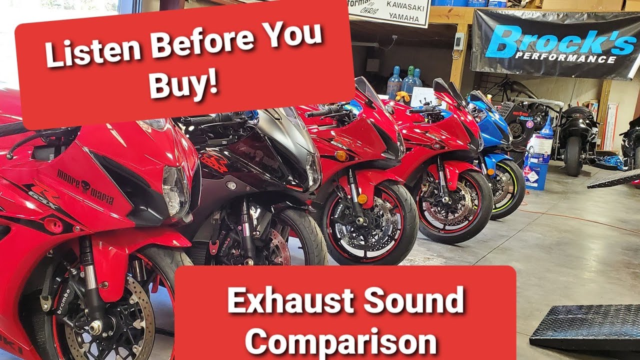 2017 GSXR 1000 Exhaust Sound Comparison. Brocks Performance Alien Head Penta Carbon Predator Yoshi