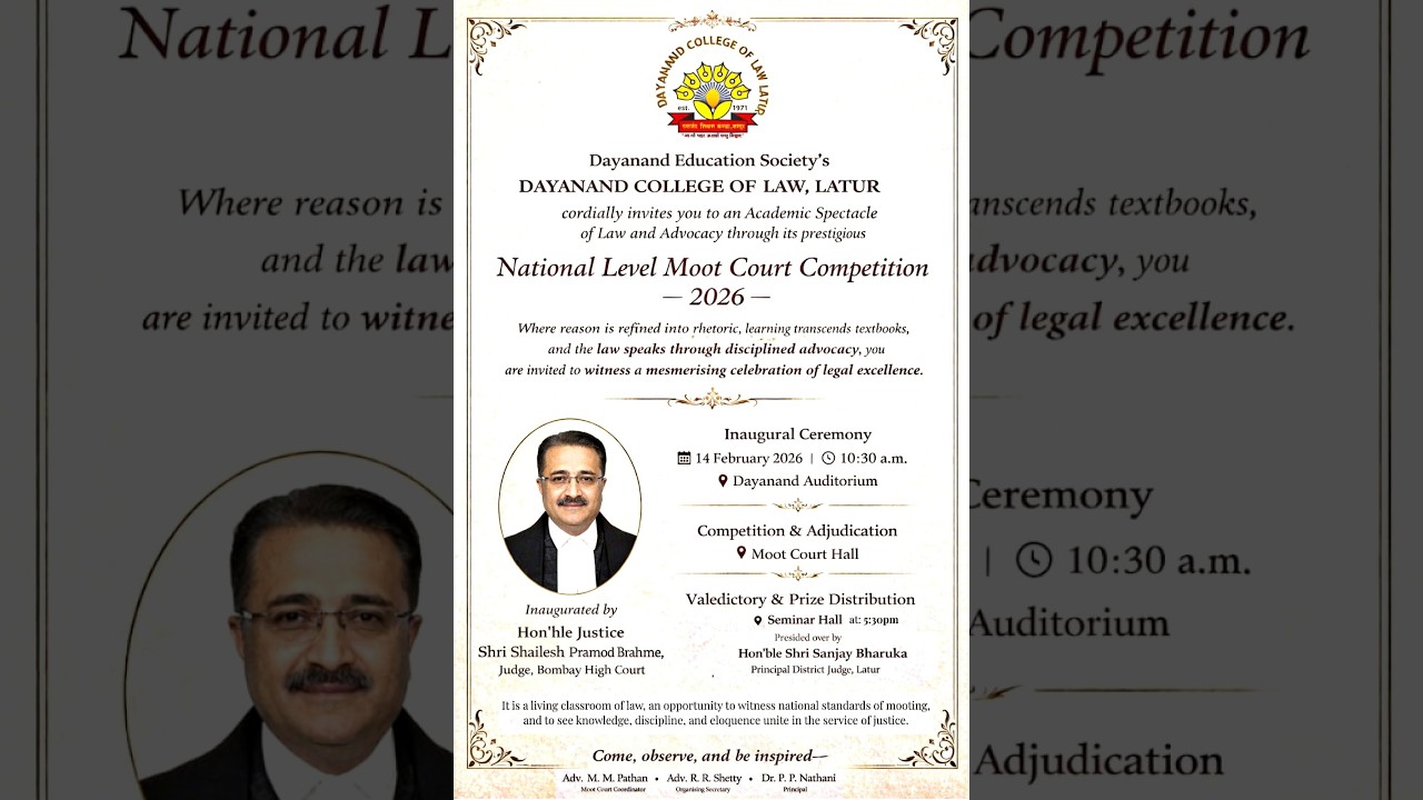 Dayanand Law National Level Moot Court Competition - 2026 Session 3