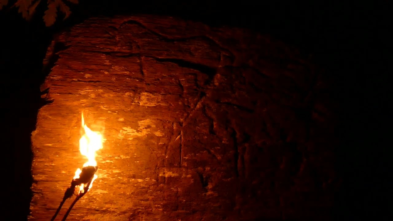 Das steinzeitliche Felsbild von Gondershausen. Ein Beleuchtungsexperiment mit der Fackel.