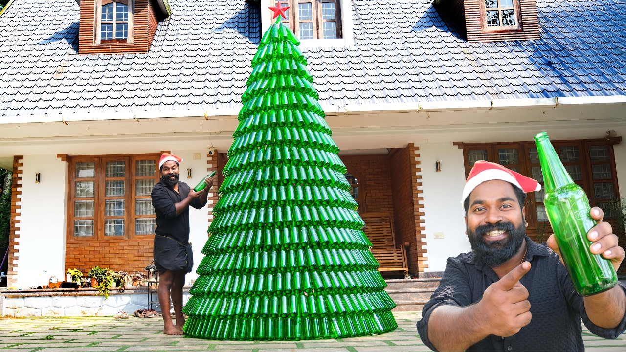 Bottle Tree Christmas Decoration  | ബിയർ കുപ്പികൊണ്ട് ക്രിസ്മസ് ട്രീ | M4 Tech |