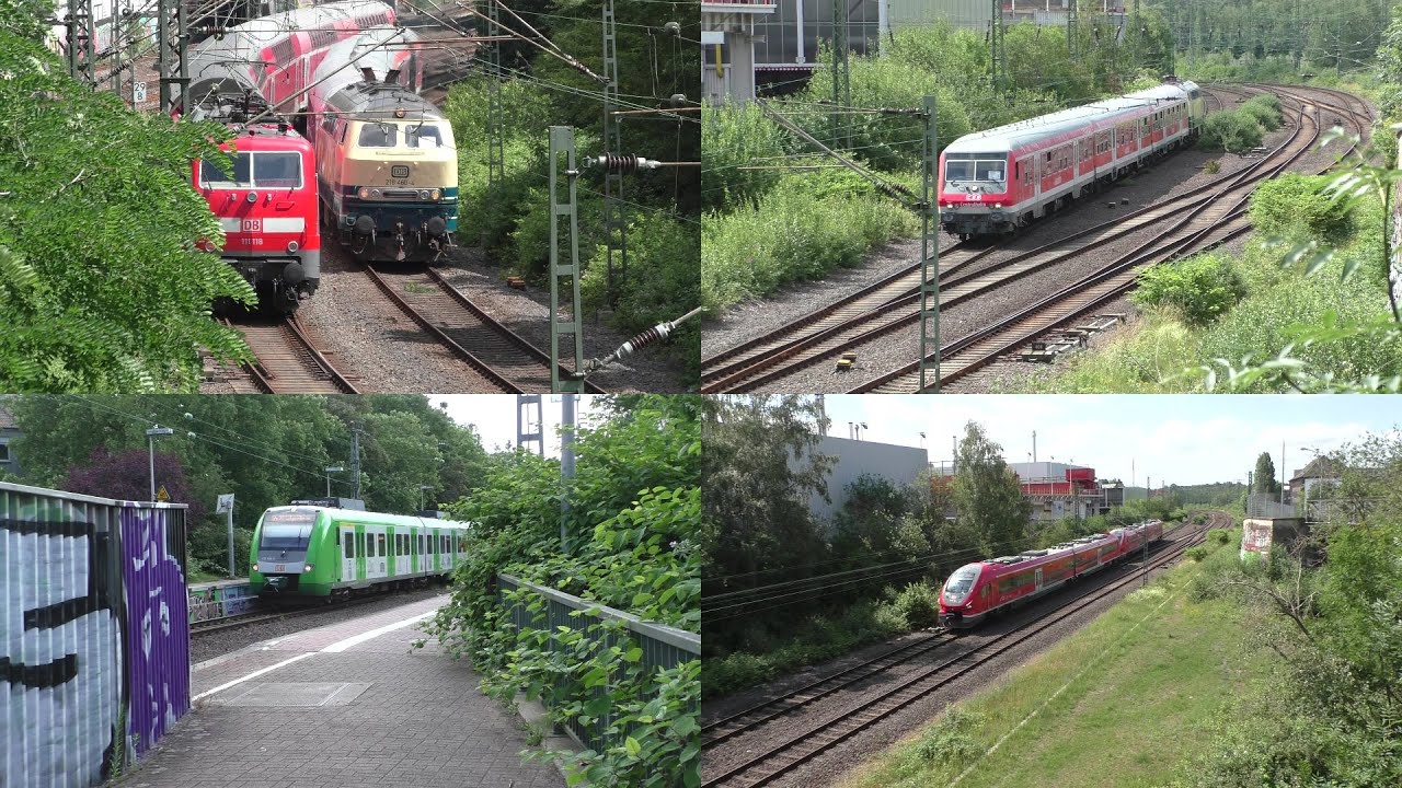 Bahnverkehr in Dortmund-West mit 218 460 + n-Wagen, Br 111, Br 644, Pesa Link II & III und S-Bahn
