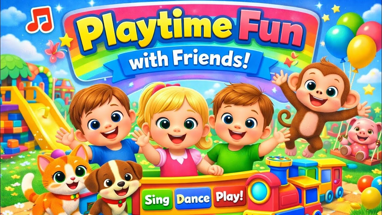 Monkey Playtime Song 🐵 Fun Train Ride | Kids Songs & Nursery Rhymes | BennyBooToons 