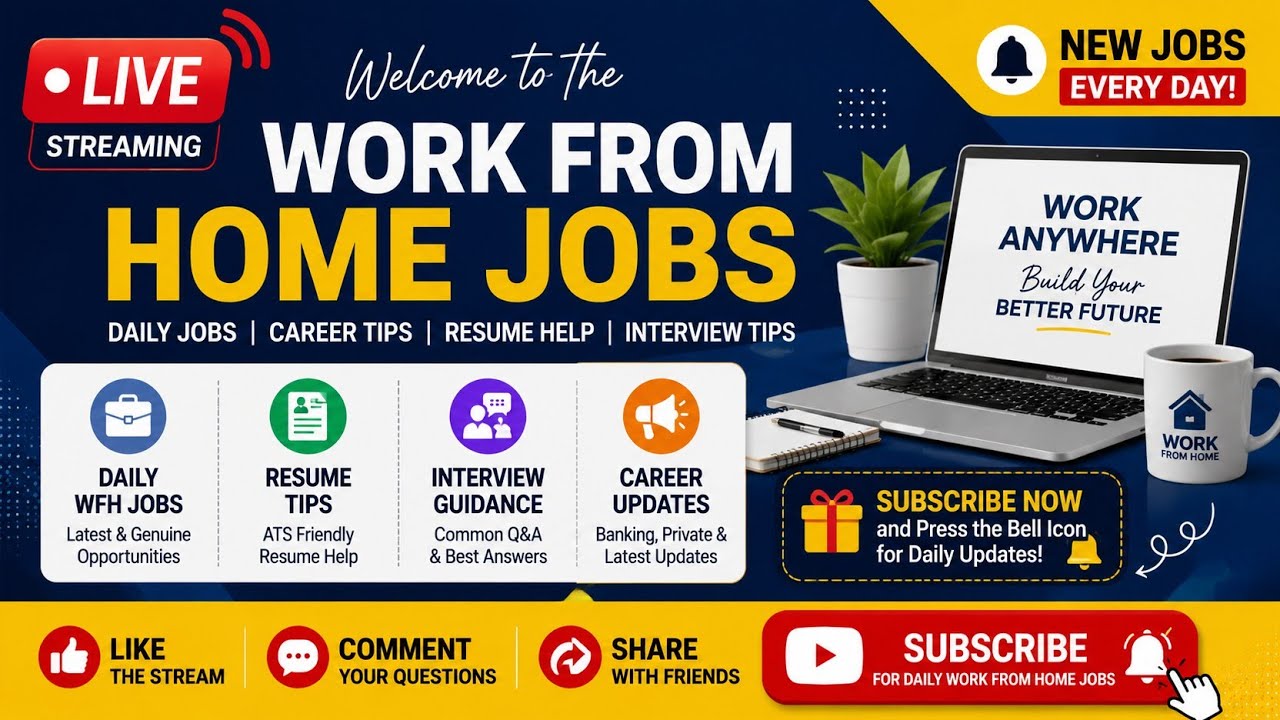 🔴 LIVE: Daily Work From Home Jobs | Resume Tips | Career Updates