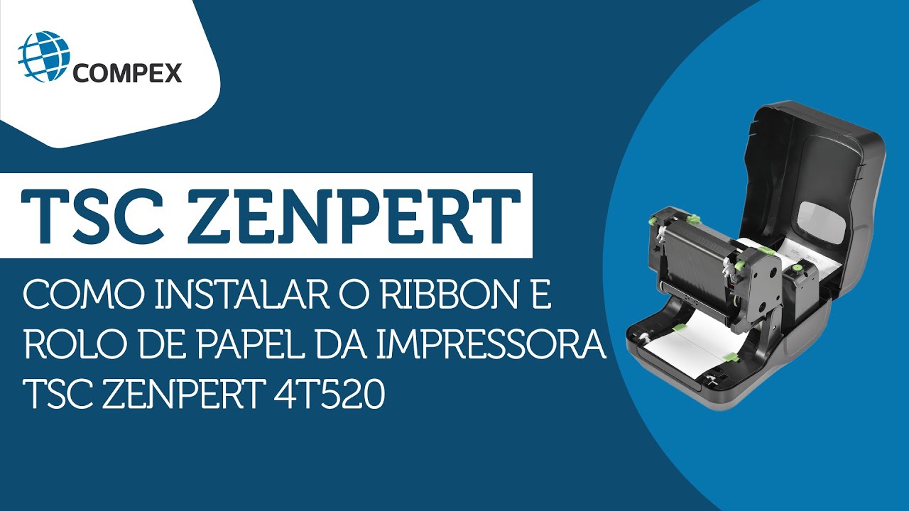 Como instalar o RIBBON e ROLO DE PAPEL da impressora TSC Zenpert 4T520