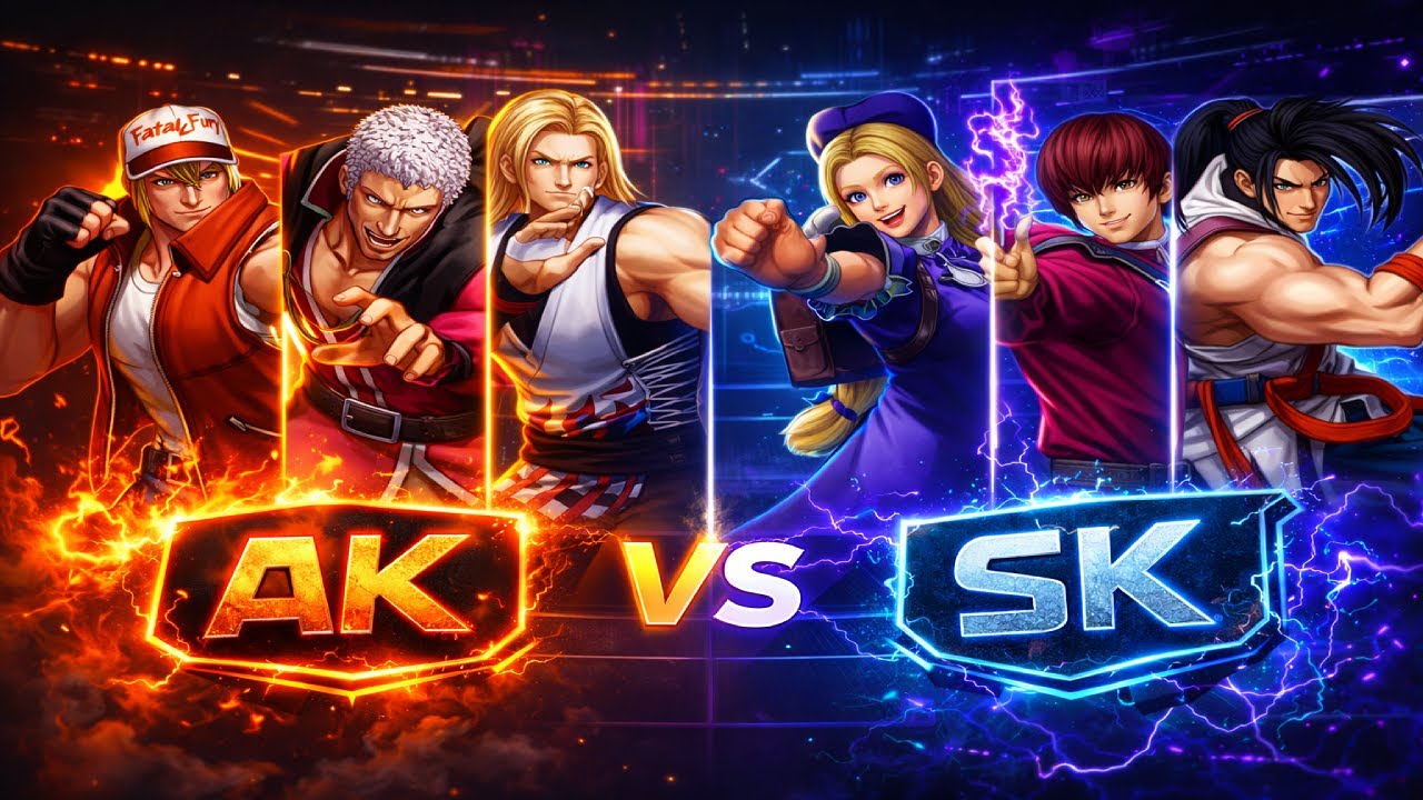 AK (TERRY / O.YASHIRO / ANDY) VS SK (HINAKO / O.CHRIS / HAOHMARU) | KOF XV Team Battle