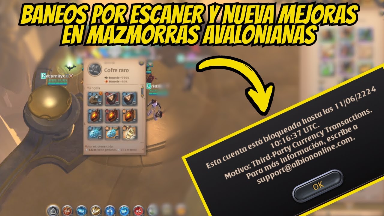 Baneos masivos por scan y nuevas Mazmorras Avalonianas / Actualización Albion Online