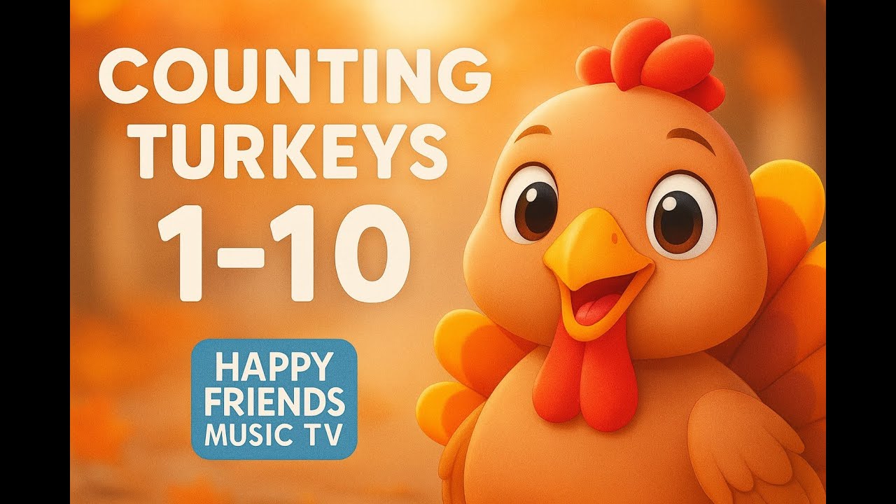 Counting Turkeys 1&ndash;10 | Thanksgiving Counting Song for Kids | Happy Friends Music TV
