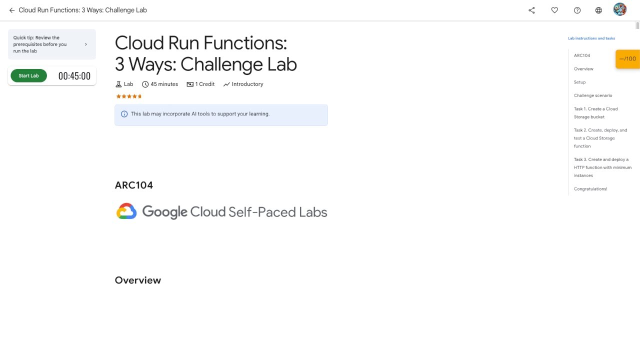 Qwiklabs | Cloud Run Functions: 3 Ways: Challenge Lab [ARC104]