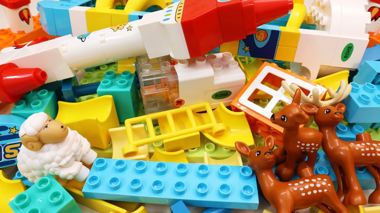 Satisfying Marble Run Building Blocks ASMR Sky Space Adventure