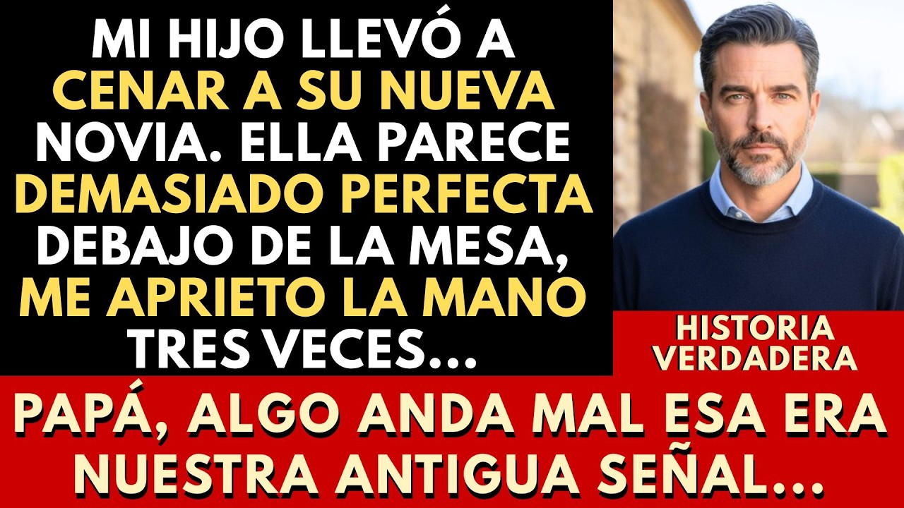 [HISTORIA COMPLETA] En la cena del domingo, mi hijo me apretó la mano tres veces: nuestra antigua...