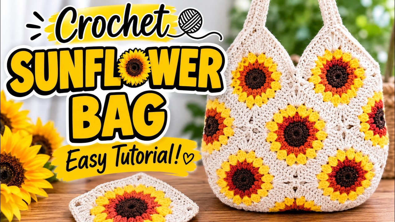 Как связать крючком сумку Granny Square.