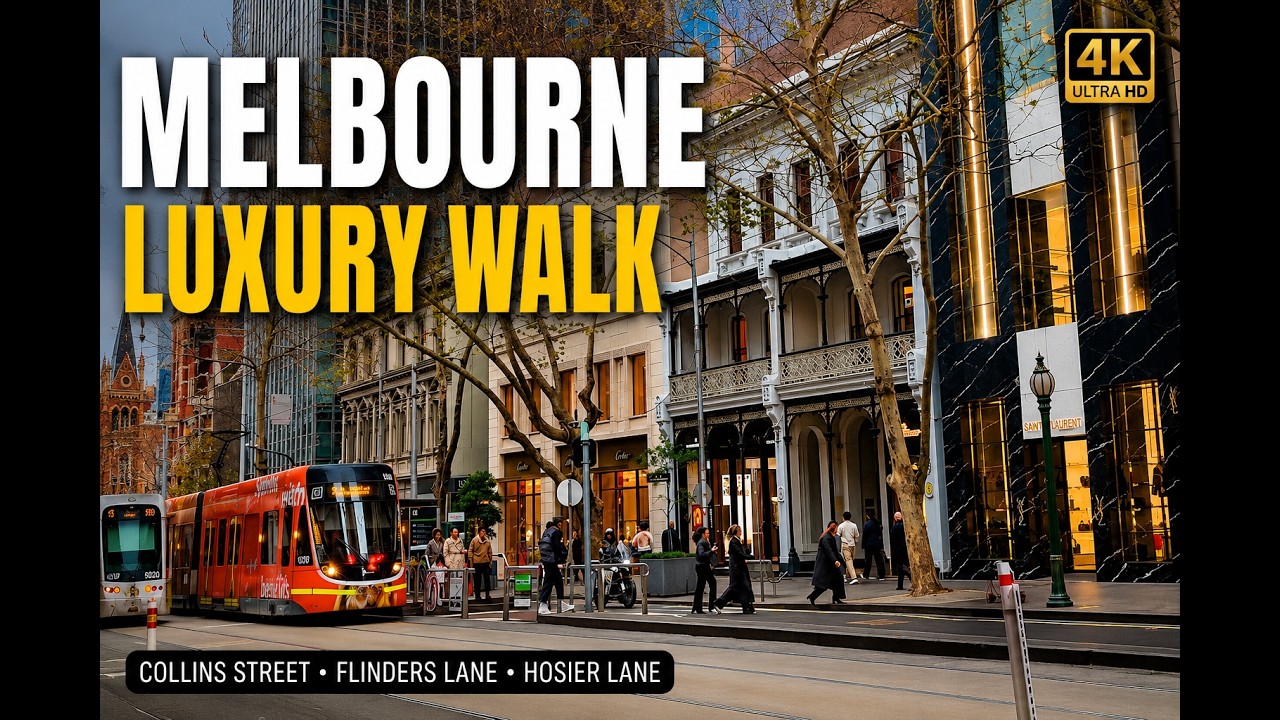 Melbourne Luxury Walk 🇦🇺 Collins Street, Flinders Lane & Hosier Lane | 4K Walking Tour