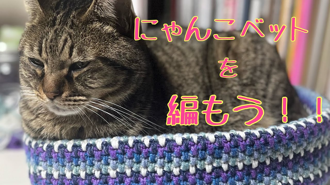 【かぎ針編み】100均毛糸を使って『にゃんこベット』を作ろう！