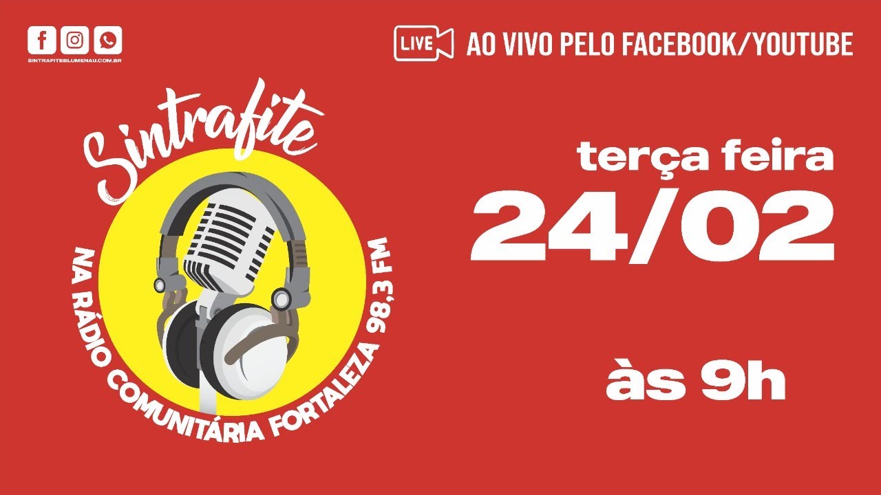 NESTA TERÇA FEIRA (24/02) TEM SINTRAFITE NA RÁDIO COMUNITÁRIA FORTALEZA 98,3 FM 🔊🗣️