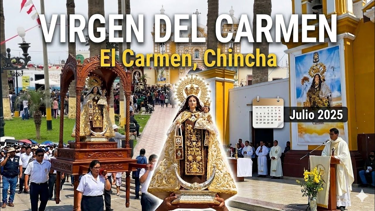 CAMINANDO EN EL CARMEN, CHINCHA, PERÚ .FIESTA Y PROCESIÓN DE LA VIRGEN DEL CARMEN EN CHINCHA