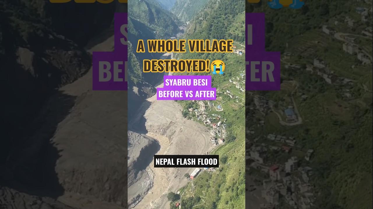 What happened to Syafru Besi #nepal #flood #shorts