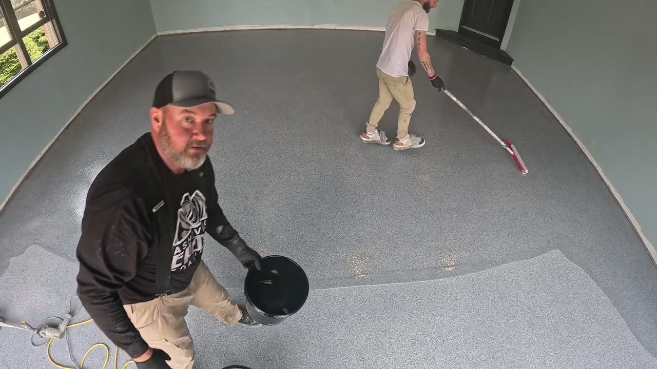 Epoxy Top Coat, its not hard! #flake #epoxyfloor