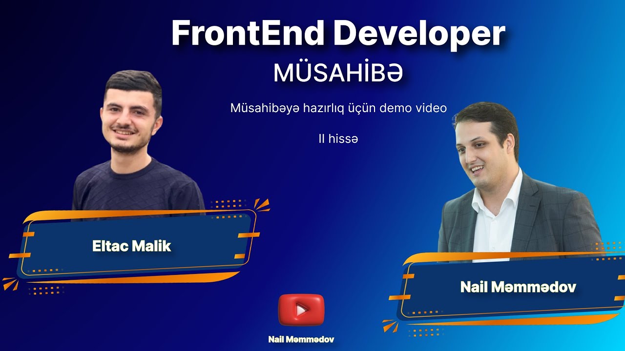 FrontEnd Developer vakansiyası DEMO müsahibə #1