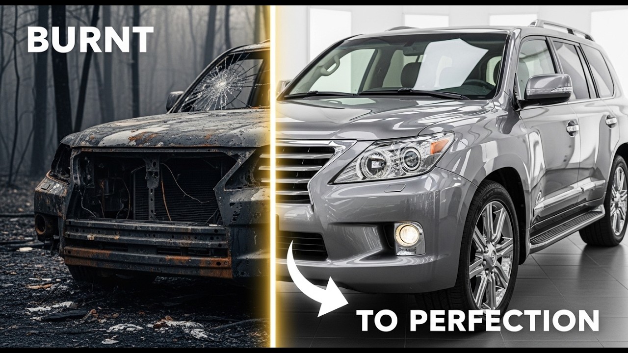 ASMR Car Restoration! Rebuilding a 2008 Lexus LX570 from Burnt Wreckage
