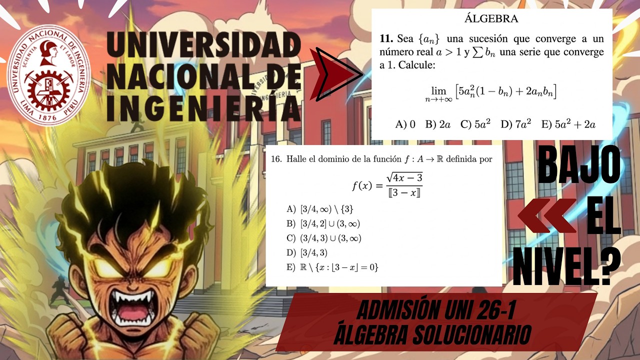 Solucionario UNI Admisión 2026-1 | Álgebra | ¿ESTUVO MUY SENCILLO?