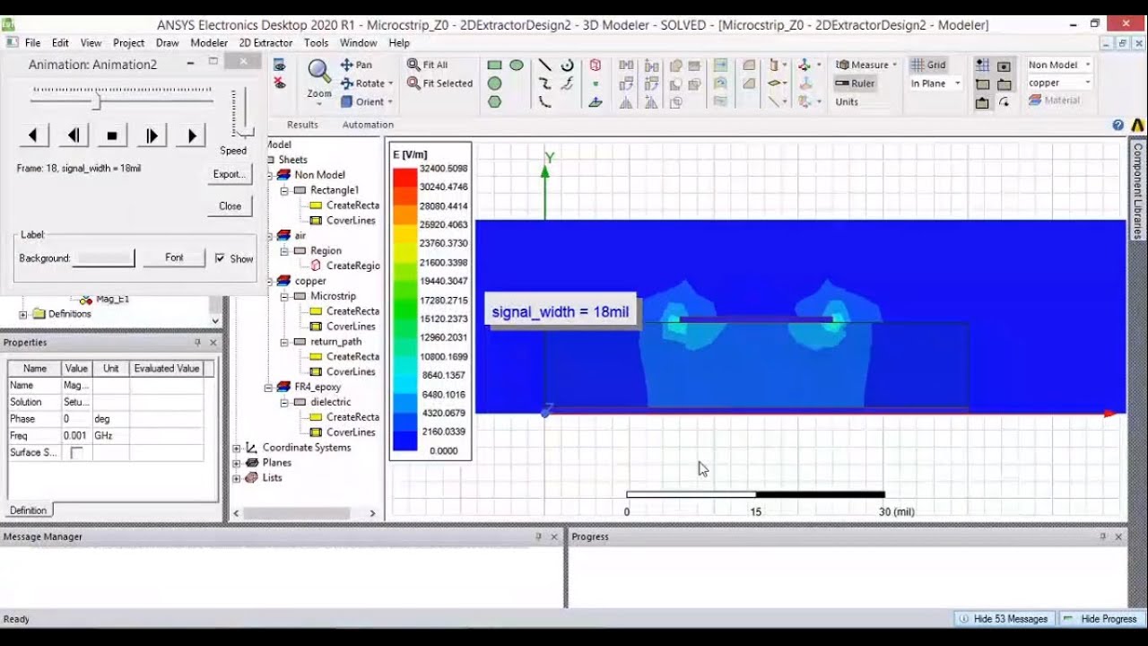 Ansys Q2D - Transmission line characteristic impedance simulation