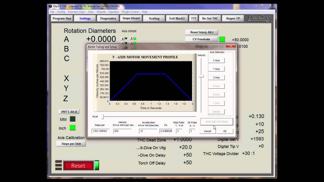 Calibrating X and Y Axes