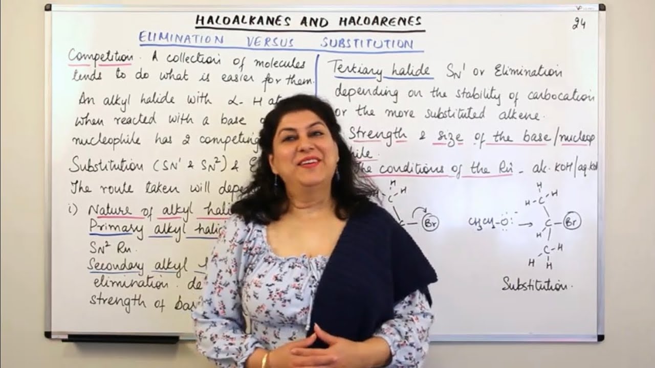 Elimination Versus Substitution - Haloalkanes And Haloarenes #24