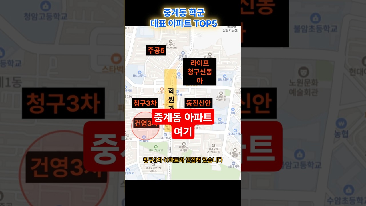 중계동 학군 아파트 TOP5  #부동산분석관