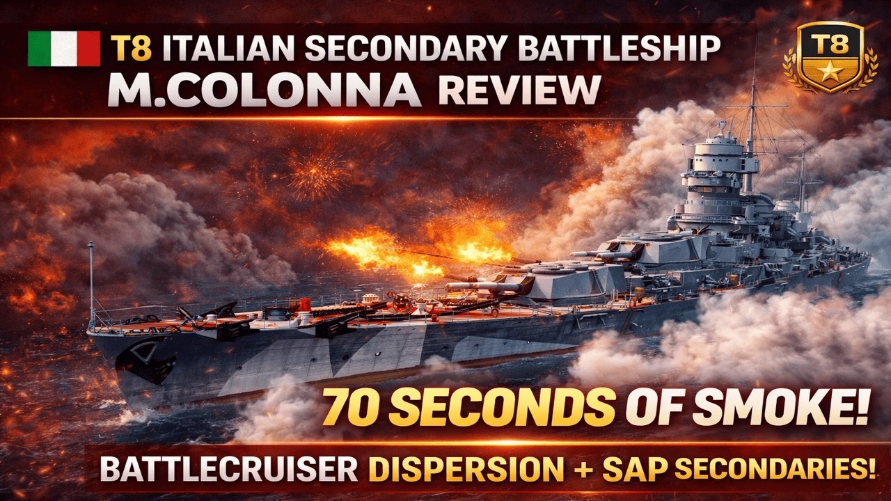 T8 Italian Secondary Battleship M.Colonna Review | A Fun and A Good Ship To Pick!