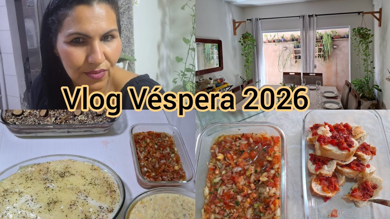 Vlog rotina Véspera de 2026 Comprinhas,  podei  a  jiboia , mudas, Preparando a ceia.