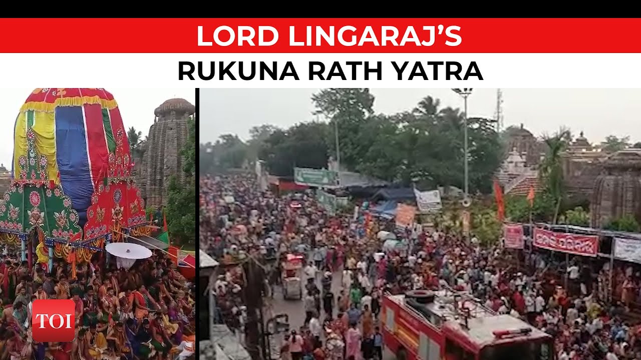 Watch: Devotees participate in Lord Lingaraj’s chariot festival ‘Rukuna Rath Yatra’ in Bhubaneswar