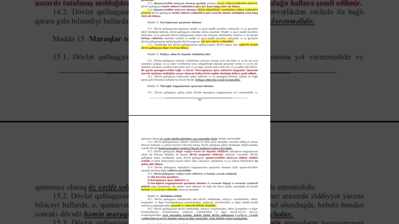 Etik davranış qaydaları haqqında qanun